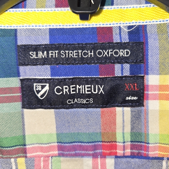 Cremieux Men's XXL Slim Fit Stretch Oxford Plaid Shirt - Picture 4 of 11